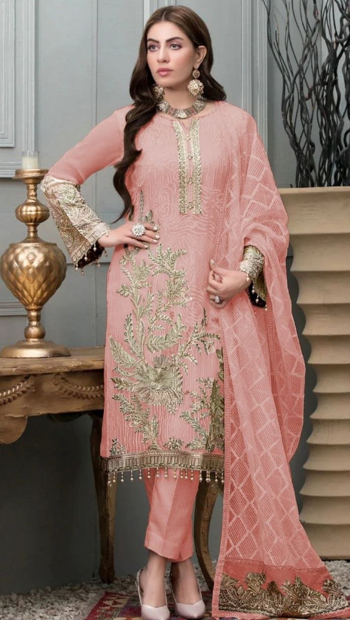 Beautiful Printed Dress as flary plazo , blouse top and long georgette  jacket. | Fashion, Pakistani dress design, Function dresses