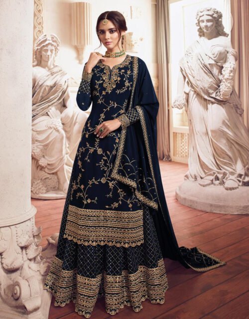 Bollywood Suit Indian Kameez Salwar Party party Women NavyBlue Colour Anarkali Gown Pakistani